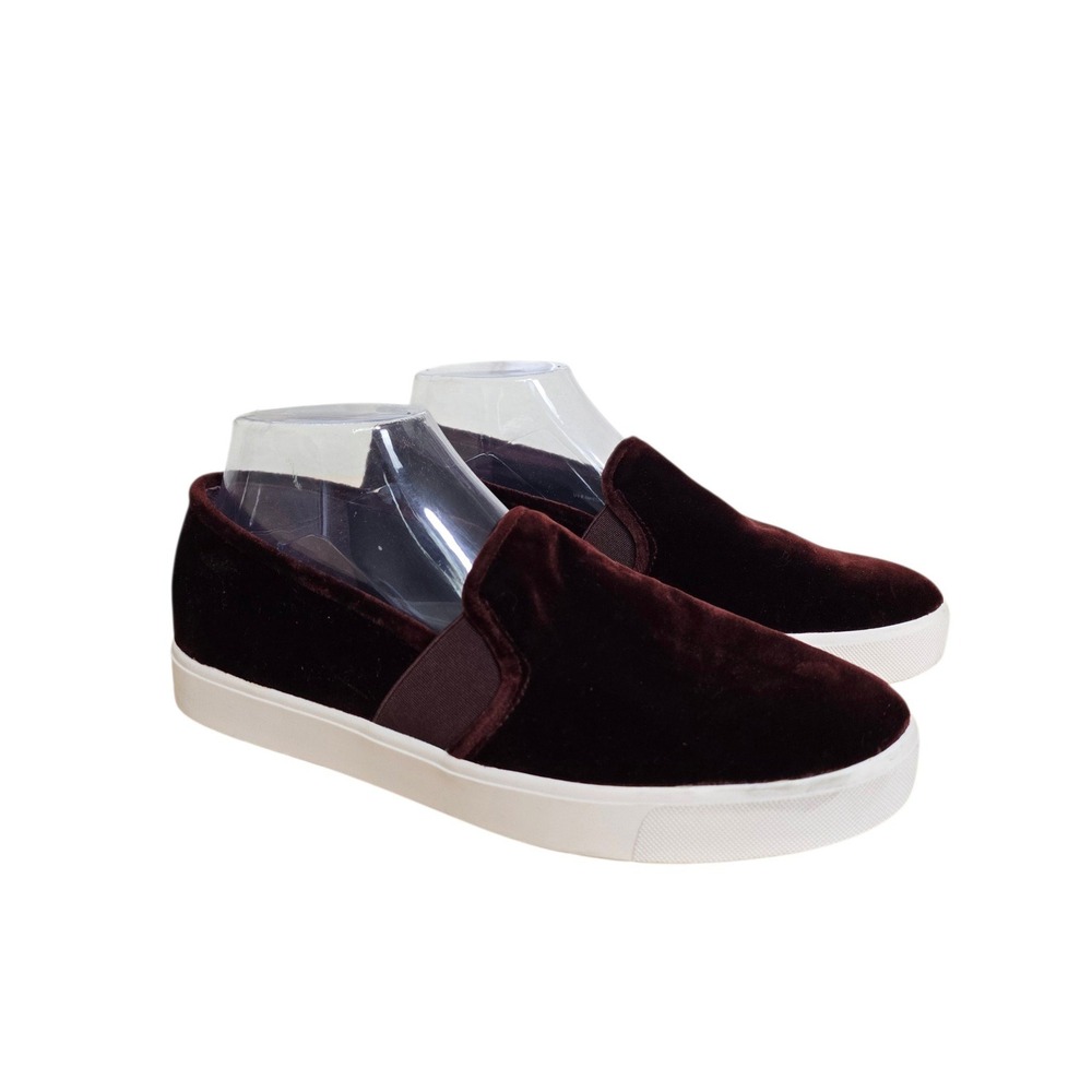 Vince Blair Burgundy Velvet Slip On Sneakers Shoes US 8.5M EUR 39
